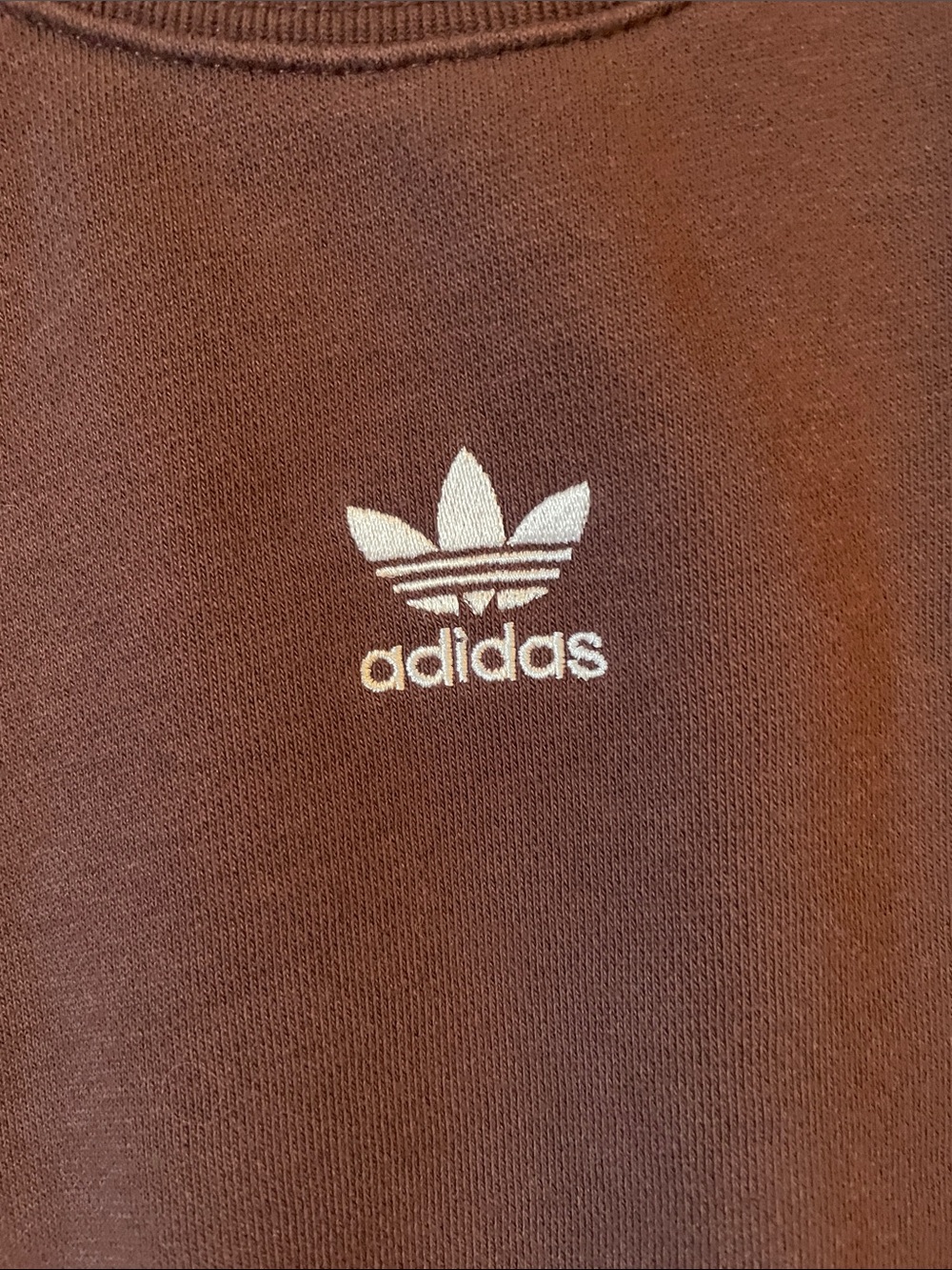 adidas Cropped Crewneck Sweatshirt-Brown - Picture 3 of 5